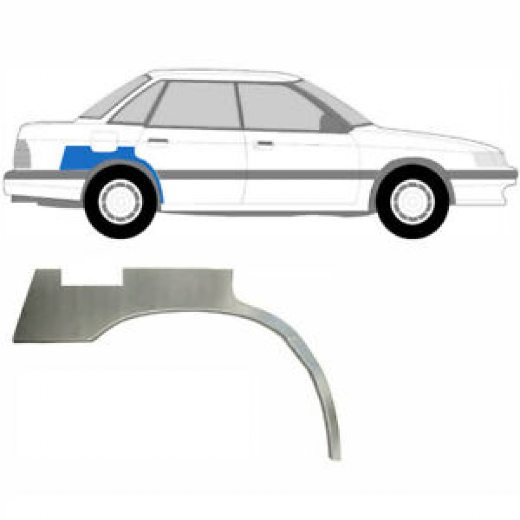 SUBARU LEGACY 1989-1994 RADLAUF REPARATURBLECH / RECHTS