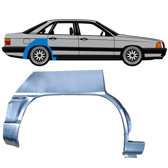 Reparaturblech Kotflügel hinten für Audi 100 C3 1982-1990 / Rechts 7607