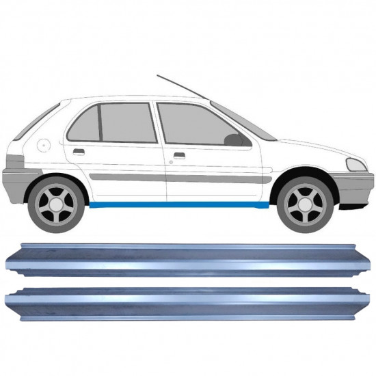 PEUGEOT 106 1991- 5 TÜR SCHWELLER REPARATURBLECH / RECHTS + LINKS / SATZ