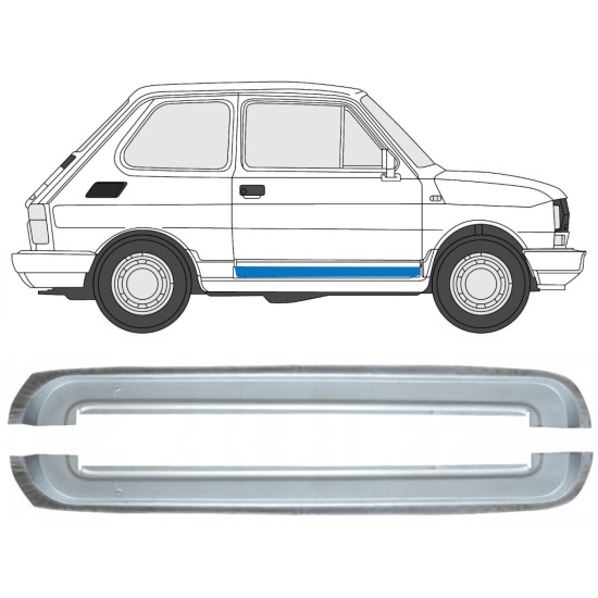 Reparaturblech innere vordere Tür für Fiat 126p 1972-2000 / Links+Rechts / Satz 17265