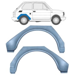 Reparaturblech Kotflügel hinten für Fiat 126p 1972-2000 / Links+Rechts / Satz 9527