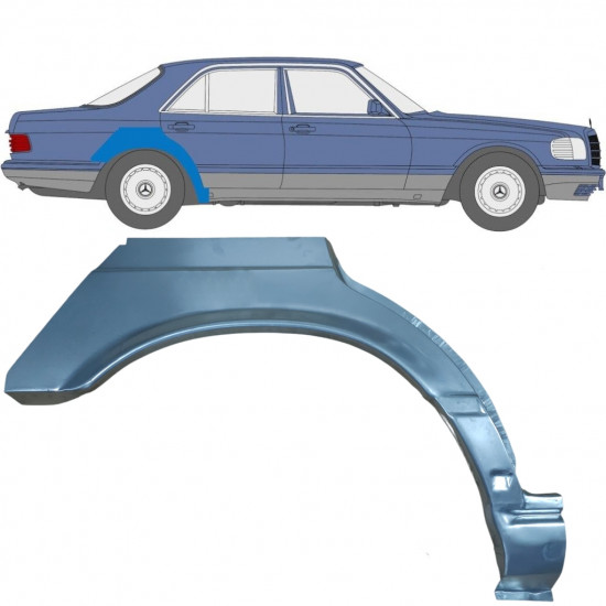 MERCEDES S-CLASS 1979-1991 RADLAUF REPARATURBLECH / RECHTS