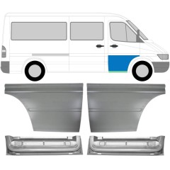 Reparaturblech innen + außen vorderer Tür für Mercedes Sprinter 1995-2006 / Links+Rechts / Satz 10510