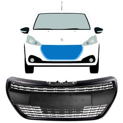 Schwarzer Kühlergrill für Peugeot 208 2015-2019 ALLURE / Satz 7537