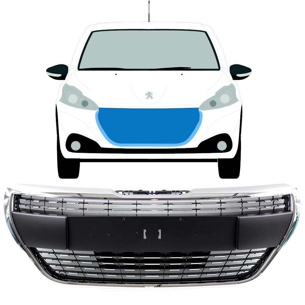Kühlergrill Für Peugeot 208 2015-2019 Allure / Satz 7507