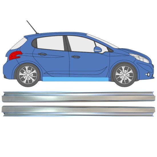 Reparaturblech Schweller für Peugeot 208 2012-2019 / Links+Rechts / Satz 16315