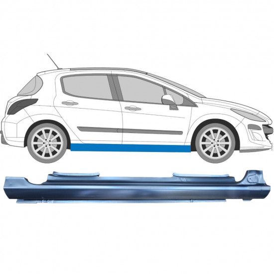 PEUGEOT 308 2007-2013 VOLL SCHWELLER REPARATURBLECH / RECHTS