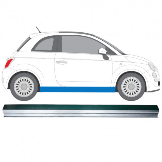 Reparaturblech unterer Schweller für Fiat 500 2007-2018 / Links = Rechts (symmetrisch) 12946