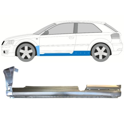 Voll schweller + Reparaturblech Kotflügel vorne für Audi A3 8P 2003-2012 / Links / Satz 14707