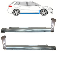Voll schweller + Reparaturblech Kotflügel vorne für Audi A3 8P 2003-2012 / Satz 11149
