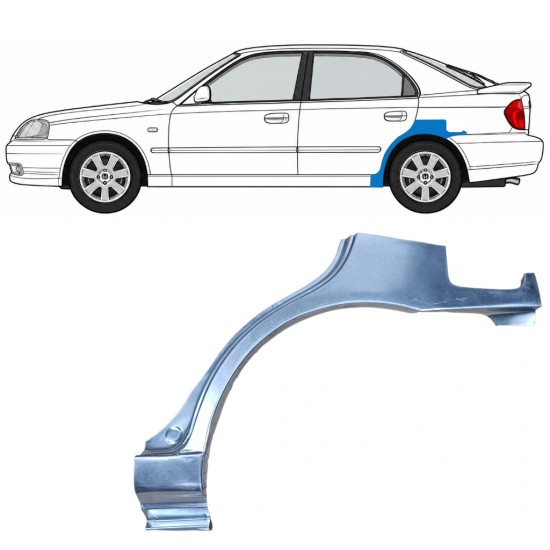 Reparaturblech Kotflügel hinten für Hyundai Accent 2000-2006 / Links 7594