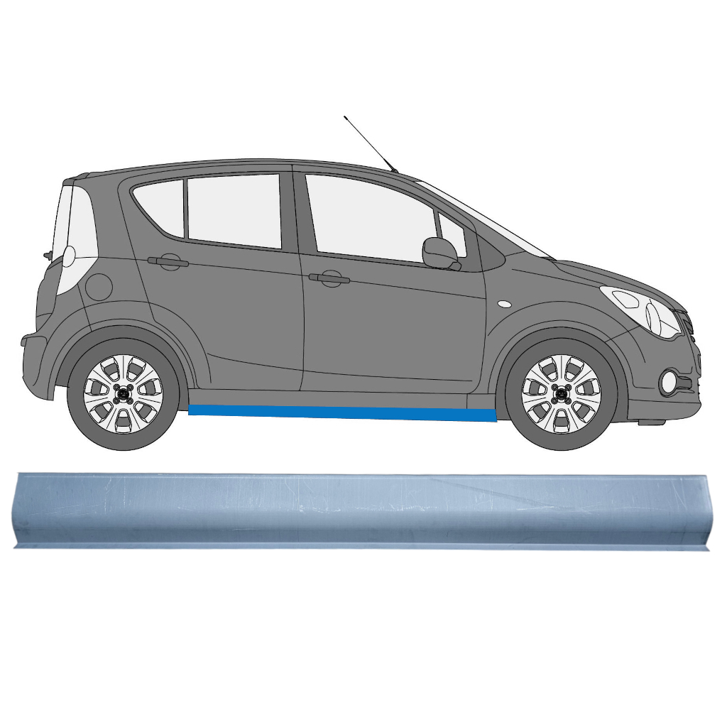 Reparaturblech Schweller Für Opel Agila 2008-2015 / Links = Rechts (Symmetrisch) 7599