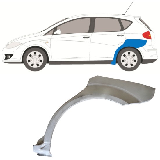Reparaturblech Kotflügel hinten für Seat Altea 2004-2015 / Links 15047 Reparaturblech Kotflügel hinten für Seat Altea 2004-2015 / Links 15047