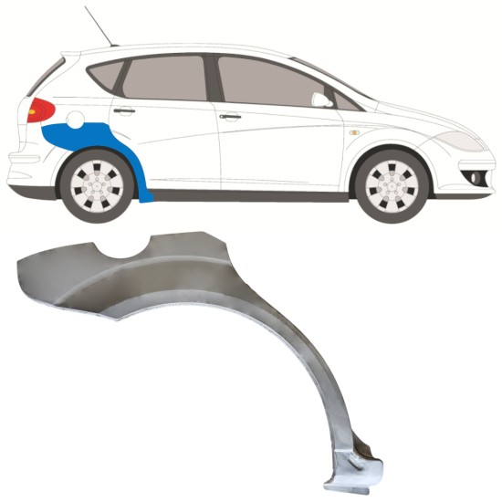 Reparaturblech Kotflügel hinten für Seat Altea 2004-2015 / Rechts 15046 Reparaturblech Kotflügel hinten für Seat Altea 2004-2015 / Rechts 15046