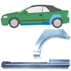 Reparaturblech Schweller + Kotflügel hinten für Opel Astra G 1998-2009 / Links / COUPE / CABRIO / Satz 12593