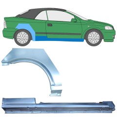 Reparaturblech Schweller + Kotflügel hinten für Opel Astra G 1998-2009 / Rechts / COUPE / CABRIO / Satz 12592