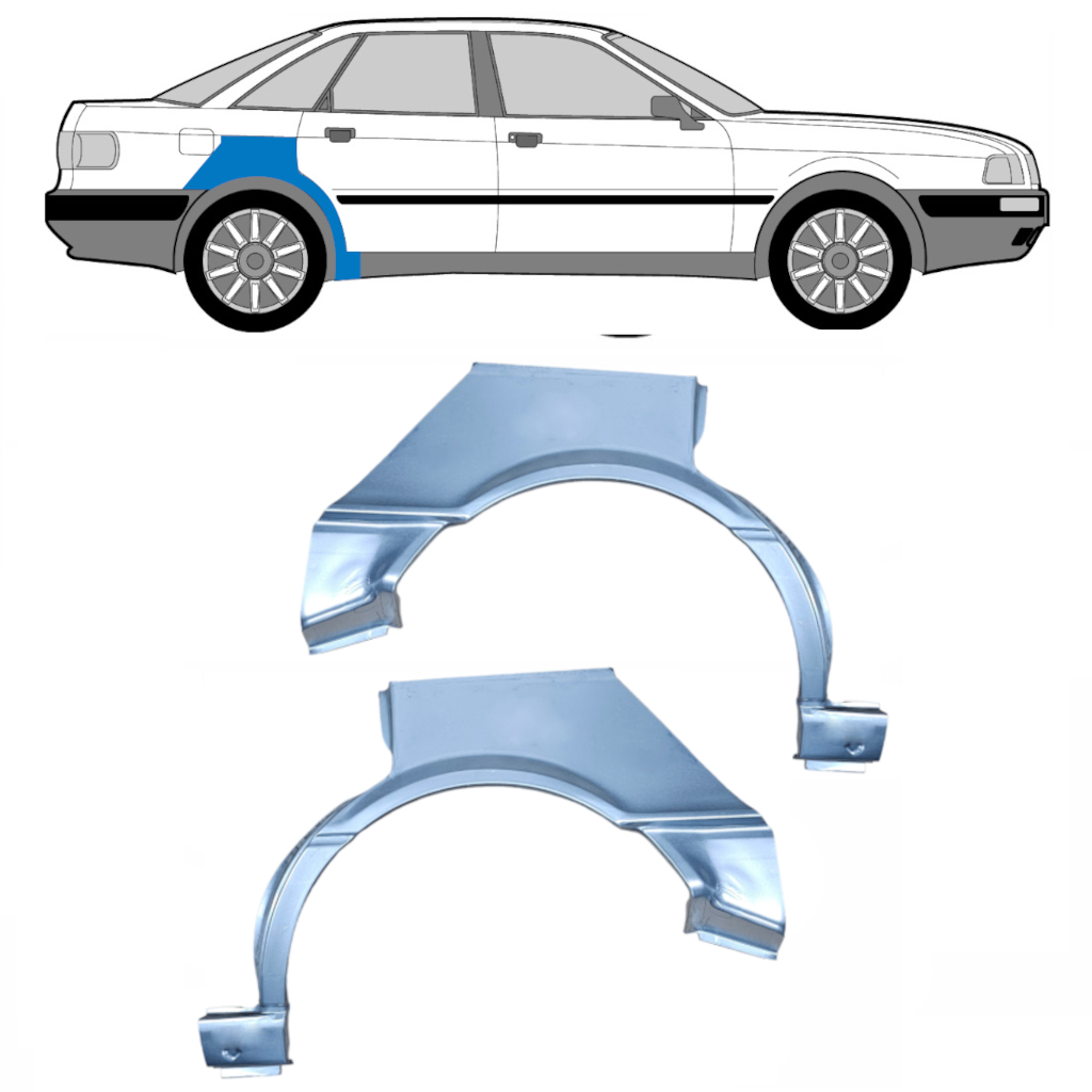 AUDI 80 B3 1986-1991 4 TÜR RADLAUF REPARATURBLECH / PAAR