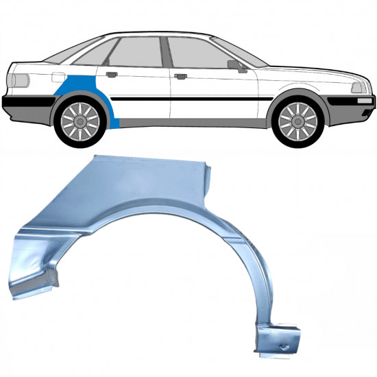 AUDI 80 B3 1986-1991 4 TÜR RADLAUF REPARATURBLECH / RECHTS