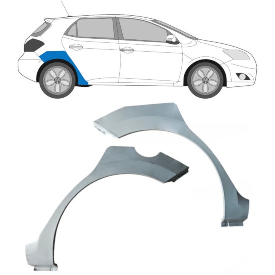 Reparaturblech Kotflügel hinten für Toyota Auris 2007-2012 / Links+Rechts / Satz 16855