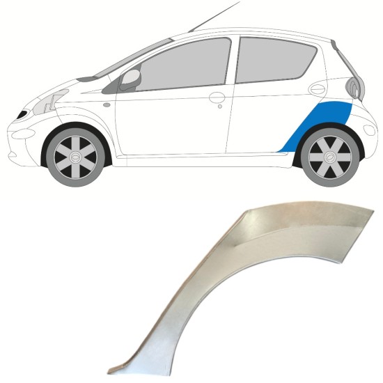 Reparaturblech Kotflügel hinten für Toyota Aygo 2005-2012 / Links 16059