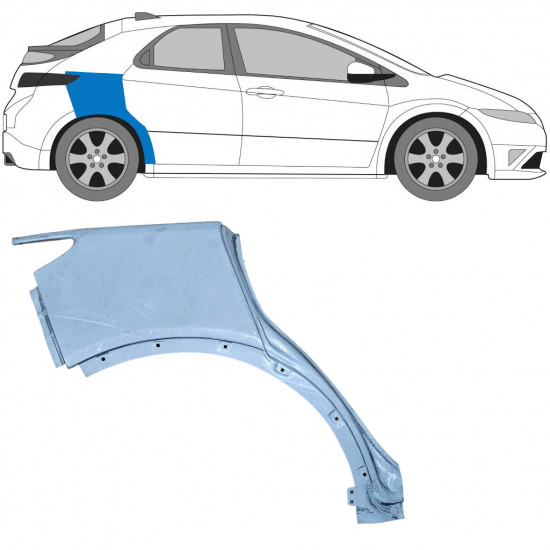 HONDA CIVIC 2005-2011 5 TÜR RADLAUF REPARATURBLECH / RECHTS