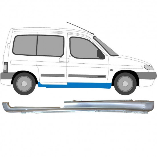 PEUGEOT PARTNER 1996- 5 TÜR SCHWELLER REPARATURBLECH / RECHTS