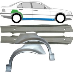 Voll schweller + hinten Kotflügel Reparaturblech für BMW 3 E36 1990-2000 / Links+Rechts / Satz 9512