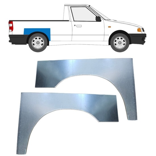 Reparaturblech Kotflügel hinten für Volkswagen Caddy 1995-2004 / Links+Rechts / PICKUP / Satz 16330