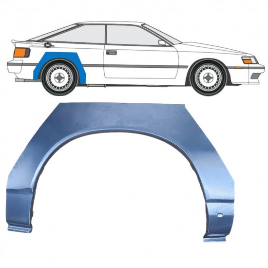 TOYOTA CELICA 1985-1989 RADLAUF REPARATURBLECH / RECHTS