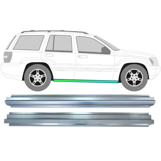 Reparaturblech innen + außen Schweller für Jeep Grand Cherokee 1998-2005 / Links = Rechts (symmetrisch) / Satz 17005