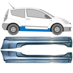 Voll schweller für Citroen C2 2003-2009 / Links+Rechts / Satz 10338