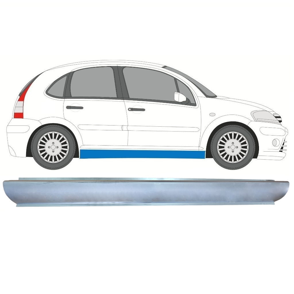 Reparaturblech Schweller Für Citroen C3 2002-2010 / Rechts 10897