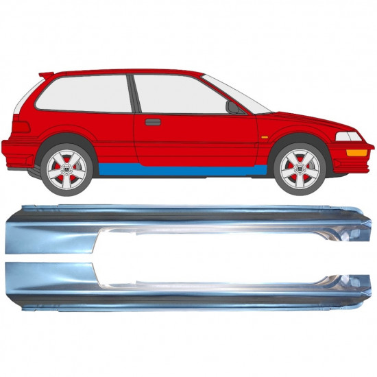 HONDA CIVIC 1987-1991 3 TÜR VOLL SCHWELLER REPARATURBLECH / SATZ