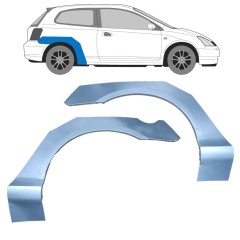 Reparaturblech Kotflügel hinten für Honda Civic 2001-2005 / Links+Rechts / Satz 9665