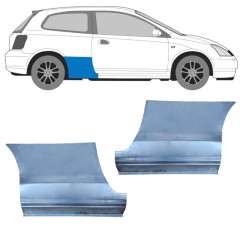 Reparaturblech Kotflügel hinten für Honda Civic 2001-2005 / Links+Rechts / Satz 9633
