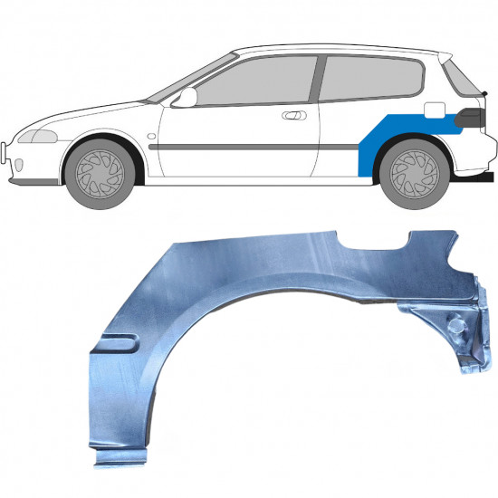 HONDA CIVIC 1991-1995 3 TÜR RADLAUF REPARATURBLECH / LINKS