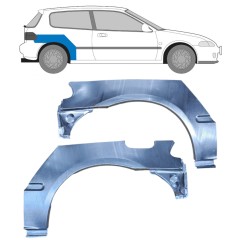 Reparaturblech Kotflügel hinten für Honda Civic 1991-1995 / Links+Rechts / Satz 10424