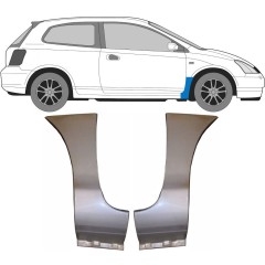 Reparaturblech Kotflügel vorne für Honda Civic 2001-2005 / Links+Rechts / Satz 9634