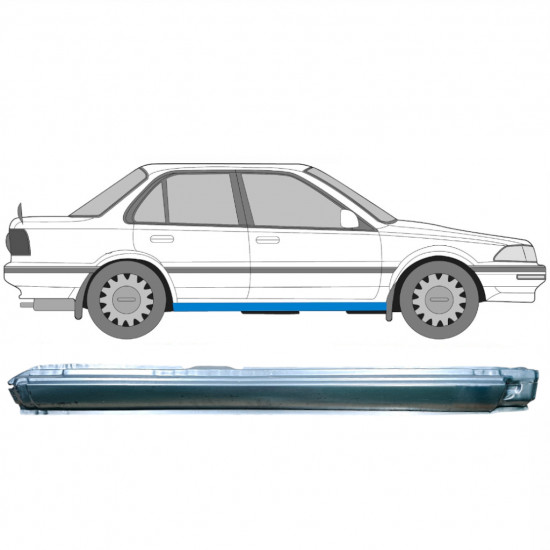 TOYOTA COROLLA 1985- 4/5 TÜR SCHWELLER REPARATURBLECH / RECHTS