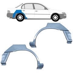 Reparaturblech Kotflügel hinten für Toyota Corolla E10 1991-1998 / Links+Rechts / SEDAN / Satz 12660