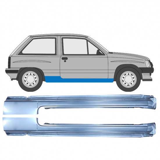 OPEL CORSA A 1982-1993 3 VOLL SCHWELLER REPARATURBLECH / SATZ