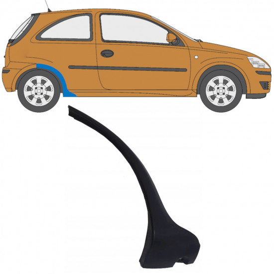 OPEL CORSA 2003-2010 HINTEN RADLAUFVERBREITERUNG / RECHTS