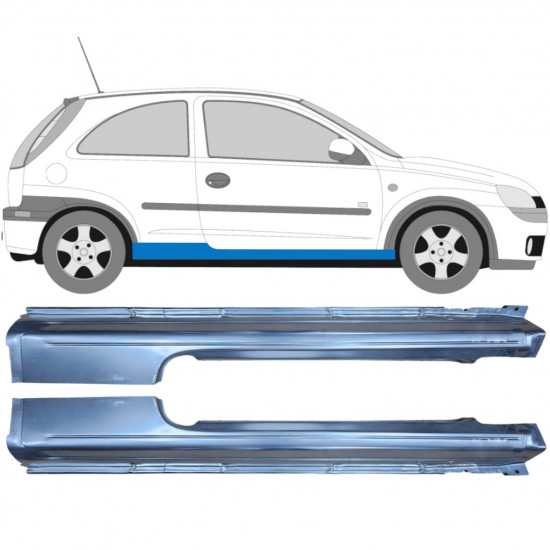 OPEL CORSA 2000-2010 3 TÜR SCHWELLER REPARATURBLECH / SATZ
