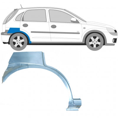 OPEL CORSA 2000-2010 5 TÜR RADLAUF REPARATURBLECH / RECHTS