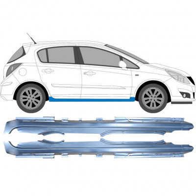 OPEL CORSA 2006-2015 5 TÜR SCHWELLER REPARATURBLECH / SATZ