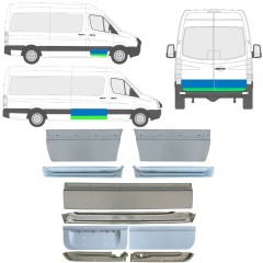 Reparaturblech innen + außen Tür für Volkswagen Crafter 2005-2017 / Links+Rechts / Satz 14493