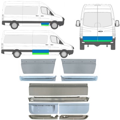 Reparaturblech innen + außen Tür für Volkswagen Crafter 2005-2017 / Links+Rechts / Satz 14493