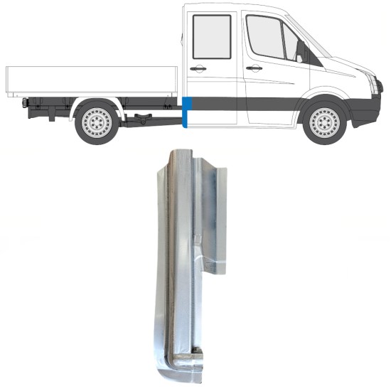 Reparaturblech Ecke hinten für Volkswagen Crafter 2005-2017 / Rechts 15508