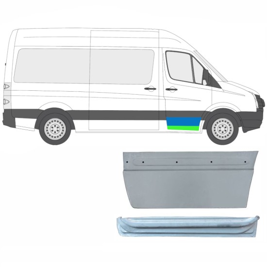 Reparaturblech innen + außen vorderer Tür für Volkswagen Crafter 2005-2017 / Rechts / Satz 14028