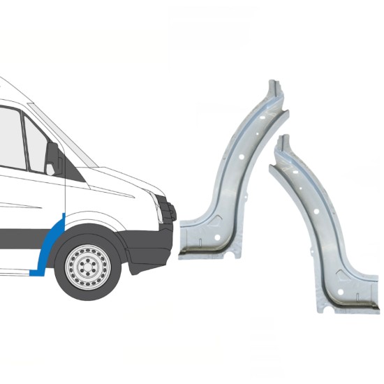Reparaturblech innenvorderer Kotflügel für Volkswagen Crafter 2005-2017 / Links+Rechts / Satz 15500